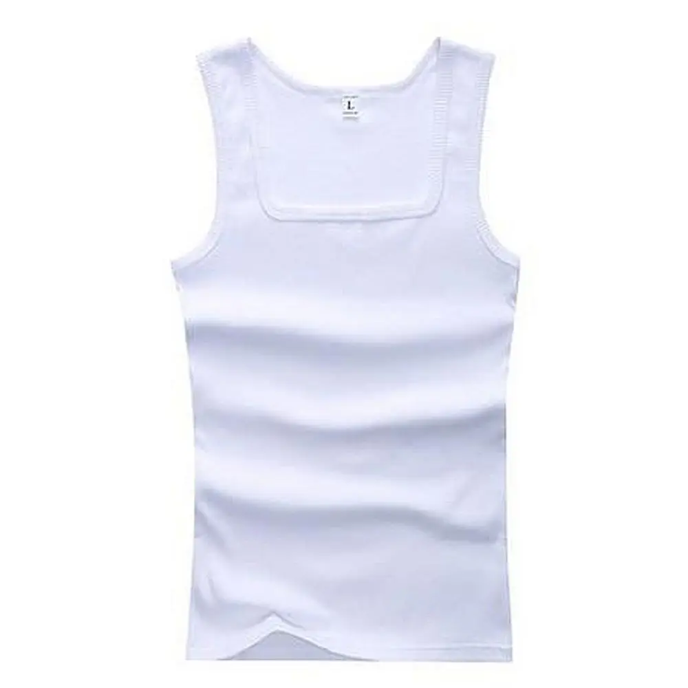 Women Solid Square Neck Ribbed Tank Top Camisole Men Clothing Singlets Basic Elastic Tank Tops Sleeveless Fitness Men Vest Hot