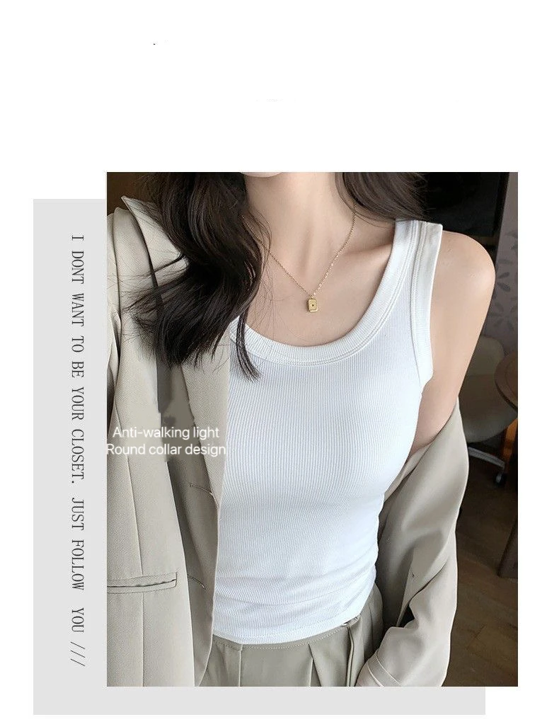 1pcs Summer Women Knitted Tank Tops Girl Thin Tops Lady Basic Casual Tank Tops Round Collar Tees Sleeveless Top For Women M L XL
