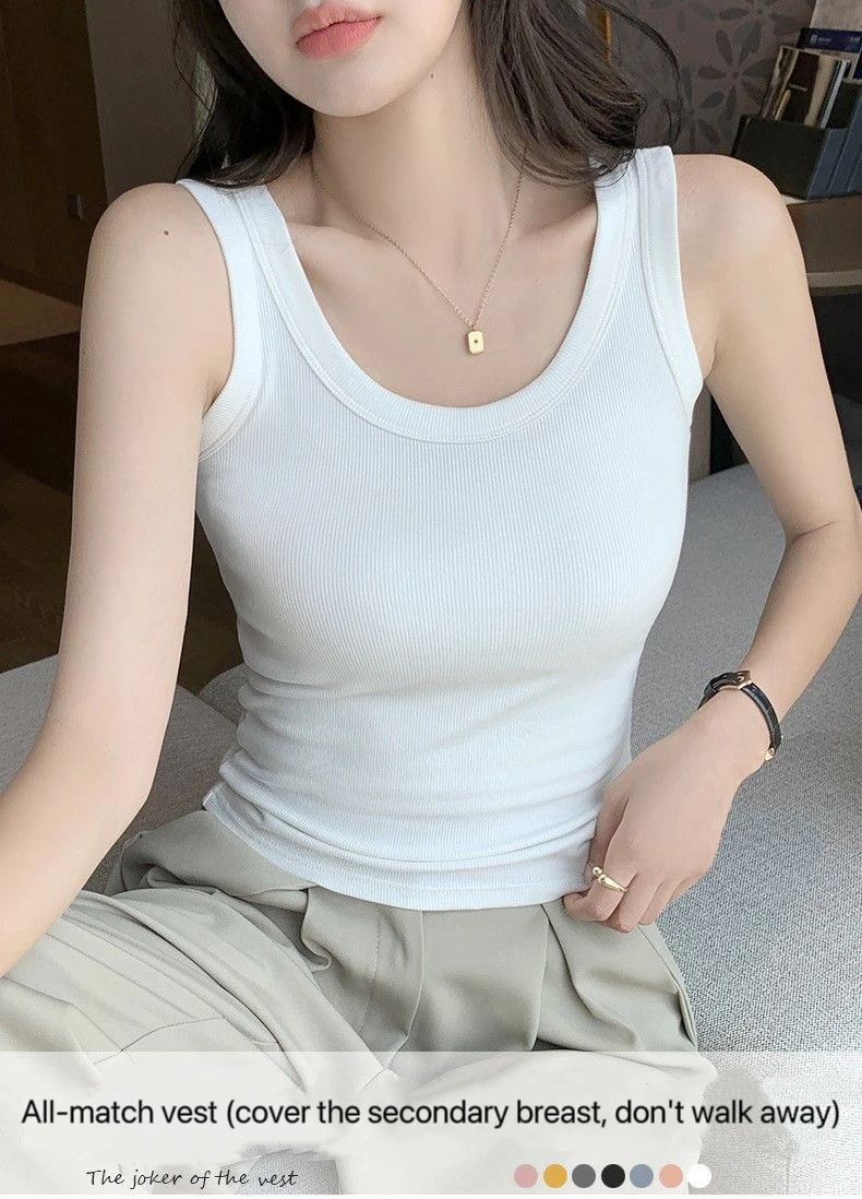 1pcs Summer Women Knitted Tank Tops Girl Thin Tops Lady Basic Casual Tank Tops Round Collar Tees Sleeveless Top For Women M L XL