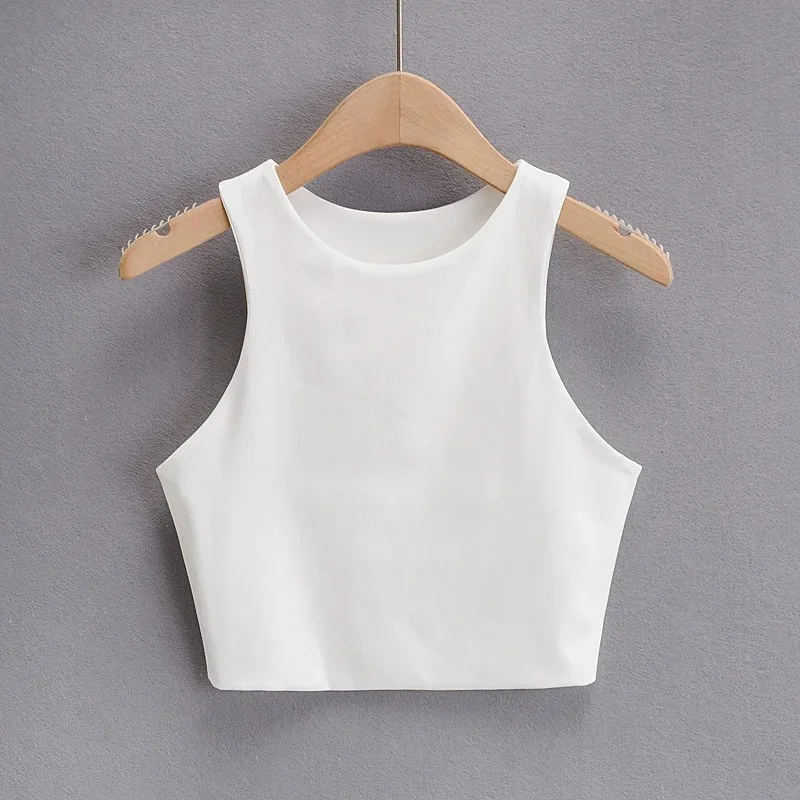 2025 Summer Fashion Women Sexy Slim Tops O-neck Sleeveless Double Nylon Ladies Good Quality Tank Tops 6 Colors