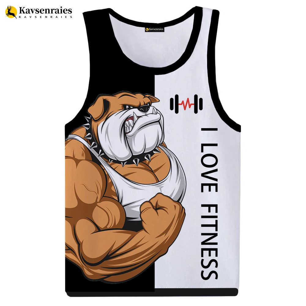 Rottweiler Love Fitness 3D Printed Tank Tops Animal Letter Print Tops Tees Sleeveless Vest Men Harajuku Streetwear GYM T-shirt