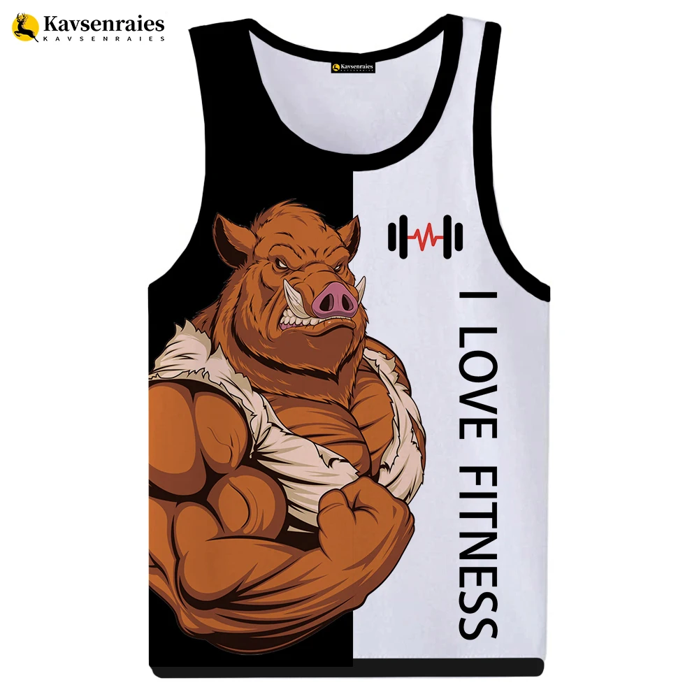Rottweiler Love Fitness 3D Printed Tank Tops Animal Letter Print Tops Tees Sleeveless Vest Men Harajuku Streetwear GYM T-shirt