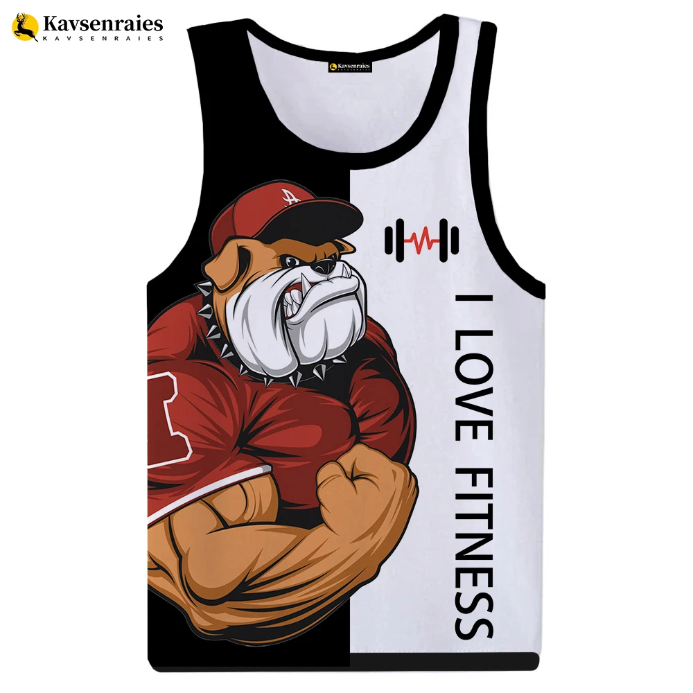 Rottweiler Love Fitness 3D Printed Tank Tops Animal Letter Print Tops Tees Sleeveless Vest Men Harajuku Streetwear GYM T-shirt