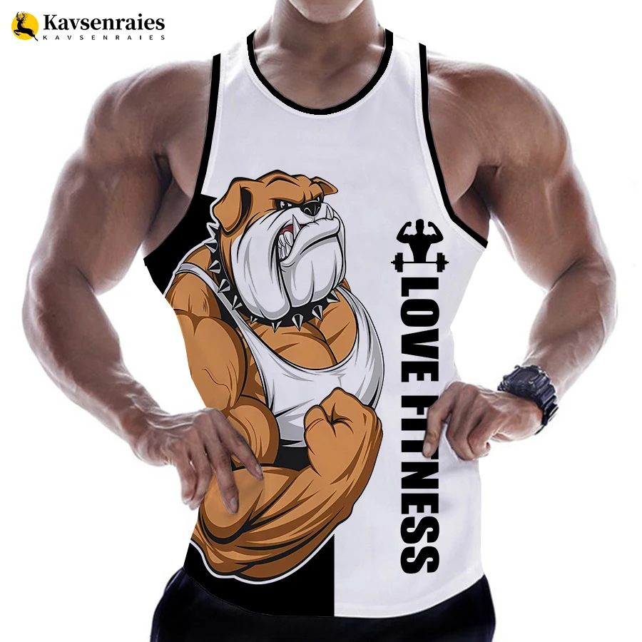 Rottweiler Love Fitness 3D Printed Tank Tops Animal Letter Print Tops Tees Sleeveless Vest Men Harajuku Streetwear GYM T-shirt