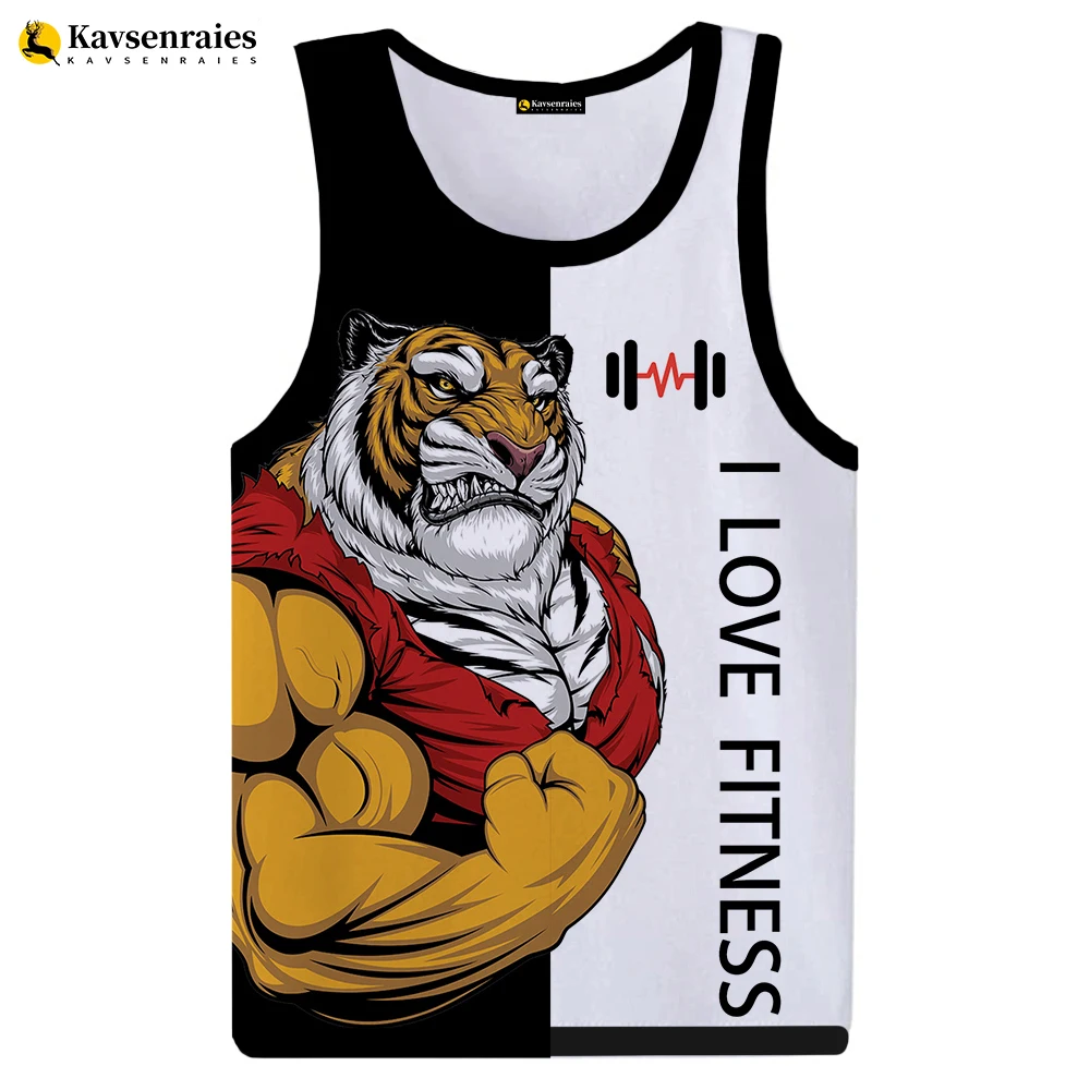 Rottweiler Love Fitness 3D Printed Tank Tops Animal Letter Print Tops Tees Sleeveless Vest Men Harajuku Streetwear GYM T-shirt