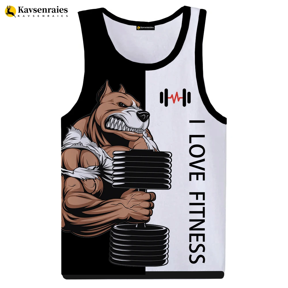 Rottweiler Love Fitness 3D Printed Tank Tops Animal Letter Print Tops Tees Sleeveless Vest Men Harajuku Streetwear GYM T-shirt