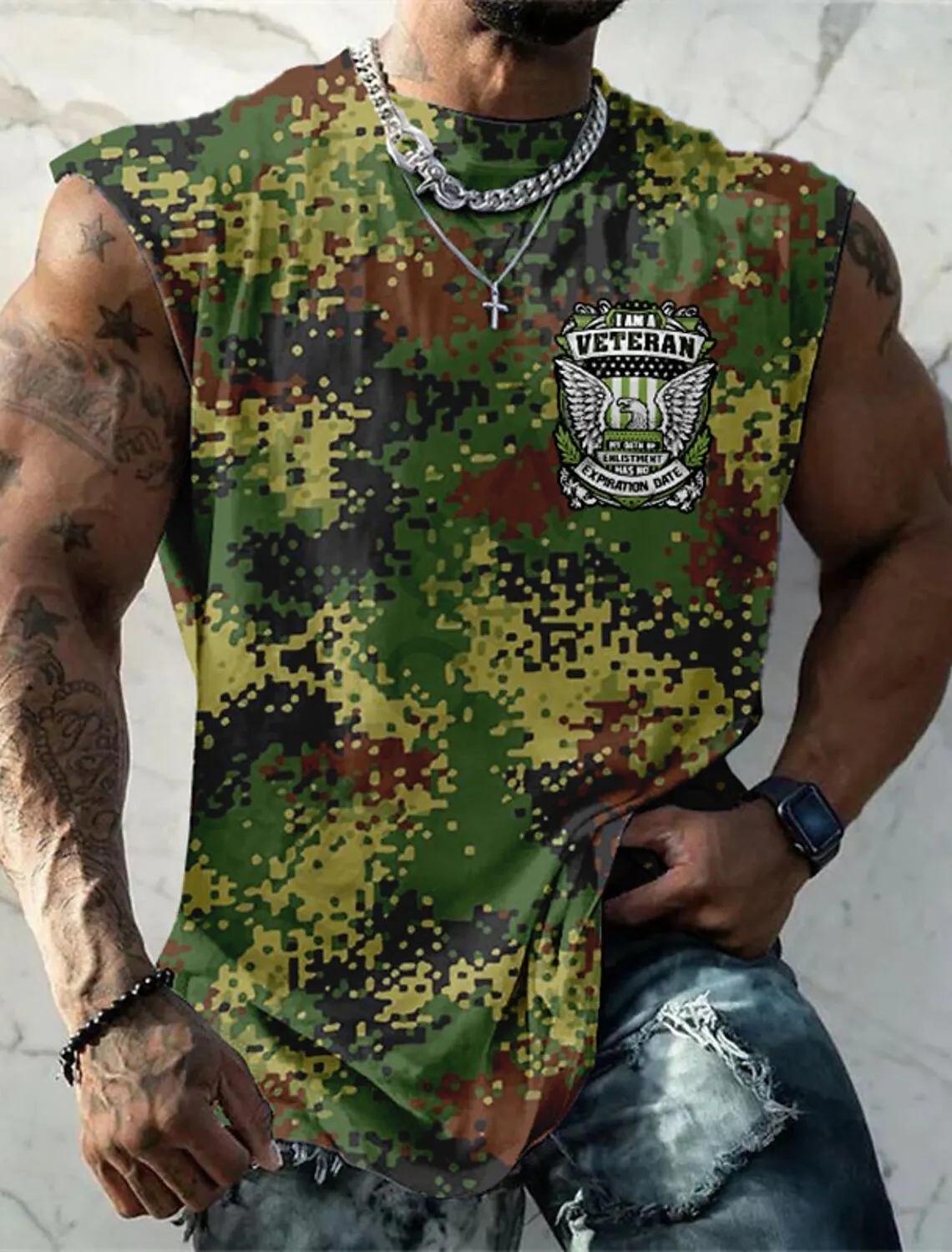 2023 Fashion Muscle Men's Tank Top Sleeveless Men's Athletic Daily Fitness T Shirt Brown Crew Neck Shirt Four Seasons Clothing
