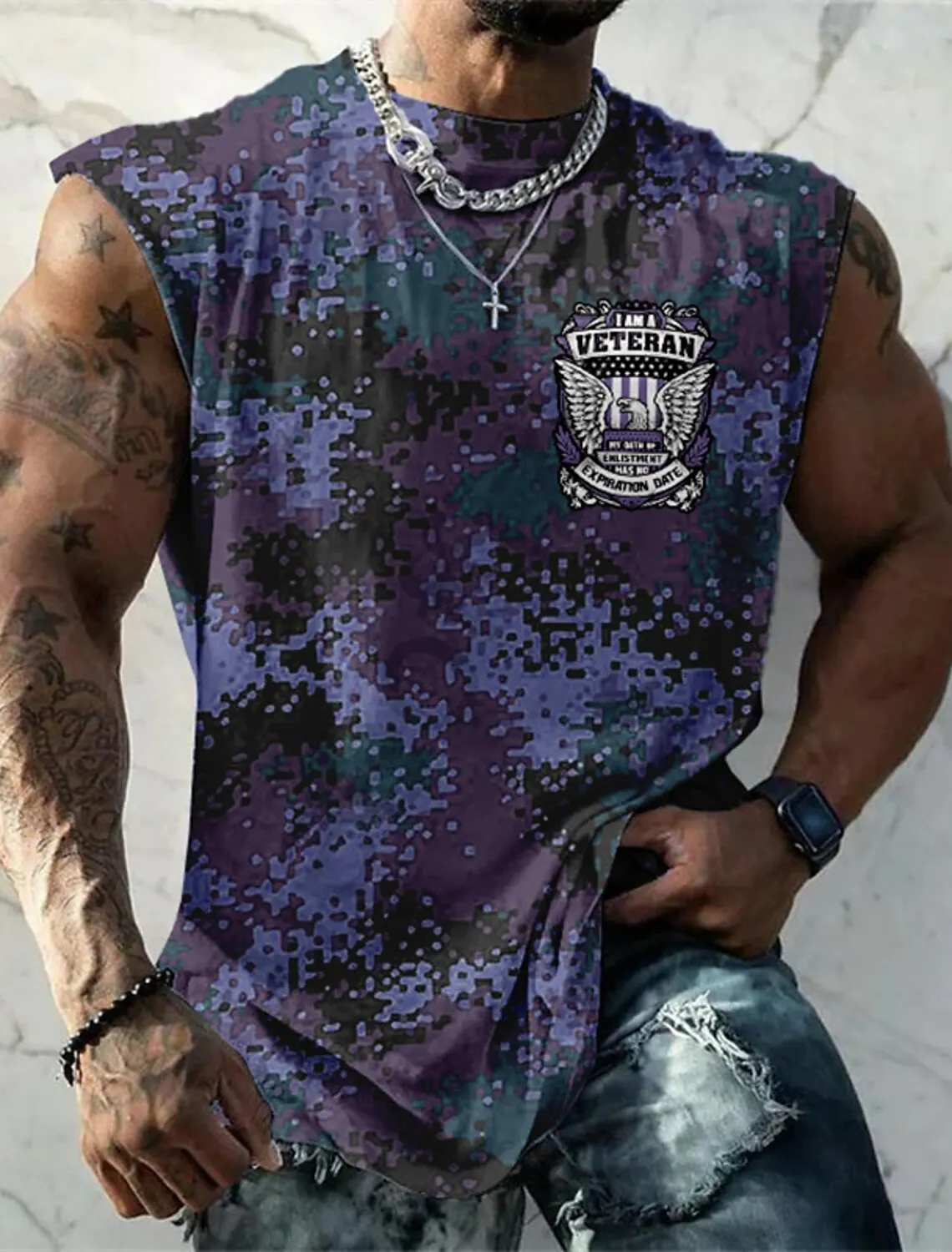 2023 Fashion Muscle Men's Tank Top Sleeveless Men's Athletic Daily Fitness T Shirt Brown Crew Neck Shirt Four Seasons Clothing