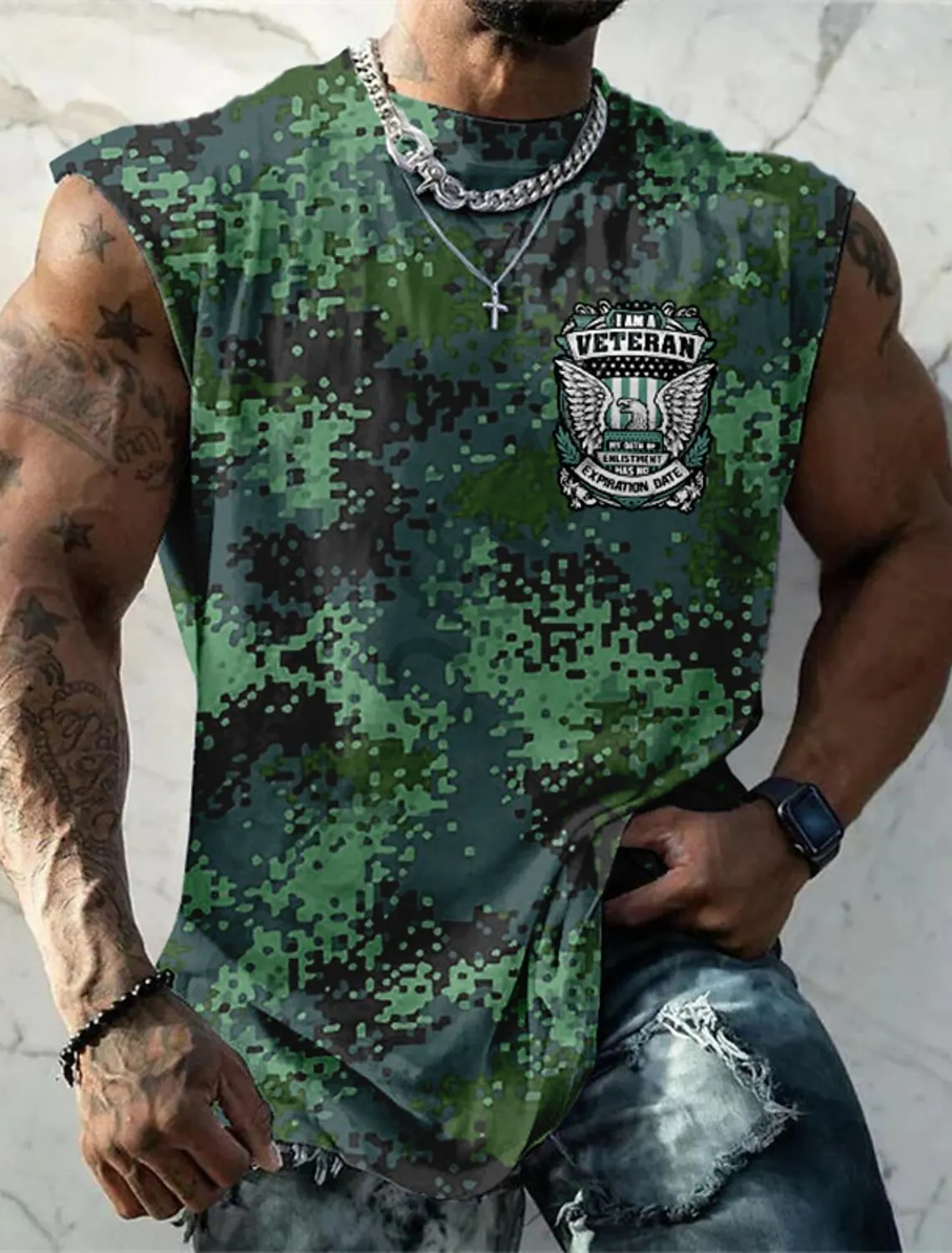 2023 Fashion Muscle Men's Tank Top Sleeveless Men's Athletic Daily Fitness T Shirt Brown Crew Neck Shirt Four Seasons Clothing