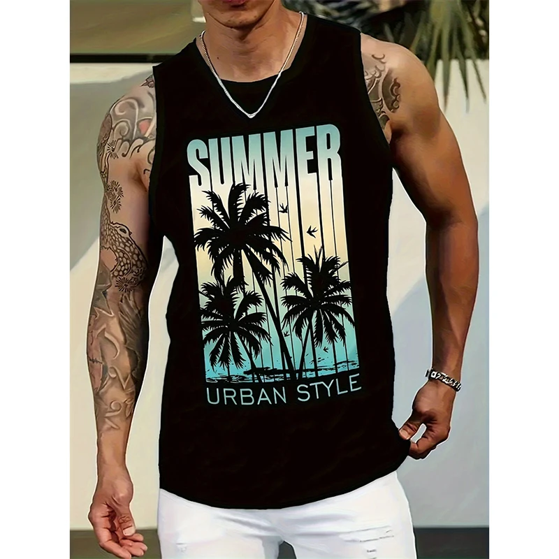 Summer Fashion Hawaii Style Graphic Tank Top For Men Fashion Trend Street Breathable Vest Novel Design 3D Print T-shirt Mens