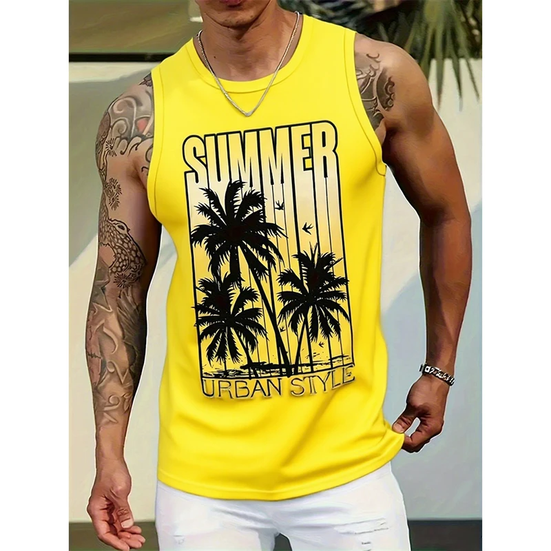 Summer Fashion Hawaii Style Graphic Tank Top For Men Fashion Trend Street Breathable Vest Novel Design 3D Print T-shirt Mens