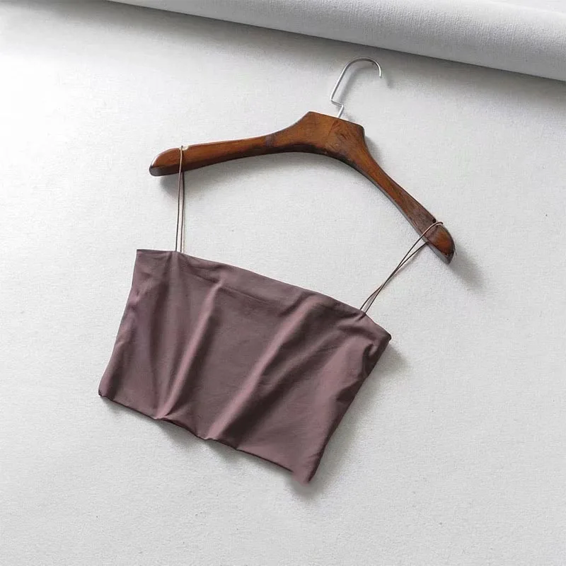 2024 Summer Women's Crop Top Sexy Elastic Cotton Camis sleeveless Short Tank Top Bar