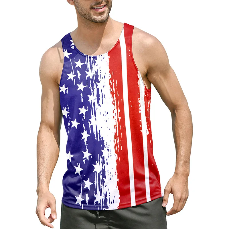 USA Eagle National Flag Graphic Tank Top Gym Clothing Men 3D Print Basketball Vest Summer Undershirt Harajuku Fashion Streetwear