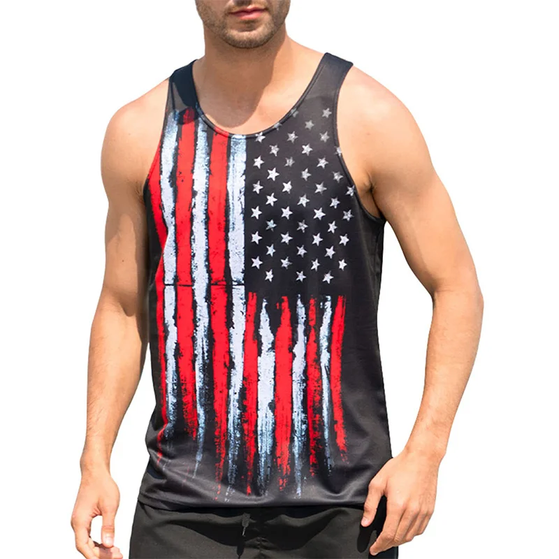USA Eagle National Flag Graphic Tank Top Gym Clothing Men 3D Print Basketball Vest Summer Undershirt Harajuku Fashion Streetwear