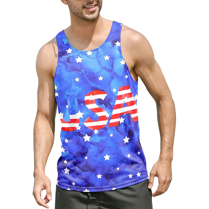 USA Eagle National Flag Graphic Tank Top Gym Clothing Men 3D Print Basketball Vest Summer Undershirt Harajuku Fashion Streetwear
