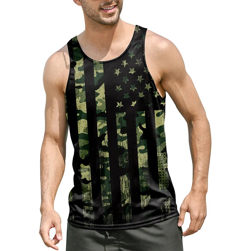 USA Eagle National Flag Graphic Tank Top Gym Clothing Men 3D Print Basketball Vest Summer Undershirt Harajuku Fashion Streetwear