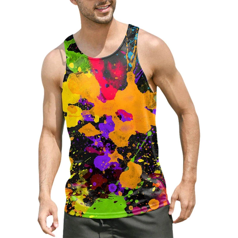 Tropical Palm Tree 3D Print Tank Top Men Women Tank Top Beach Coconut Tree Pattern Vest Casual Hawaii Vintage Sleeveless T-shirt
