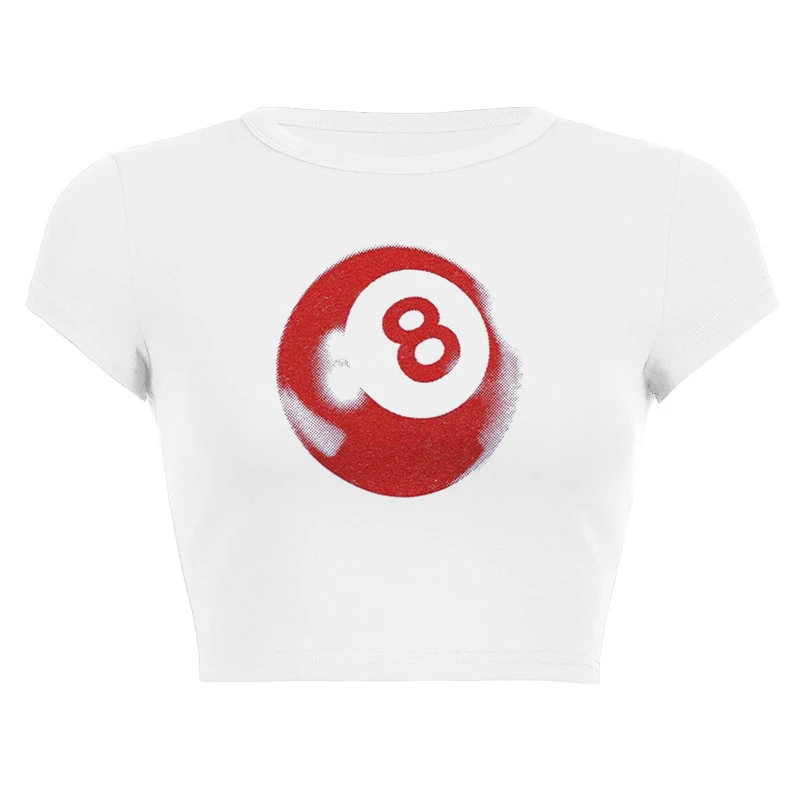 2025 Harajuku Y2K Women's Tank Top Casual Female White Crop Tops Short Sleeve Loose Solid Color Tees Vest Summer Streetwear