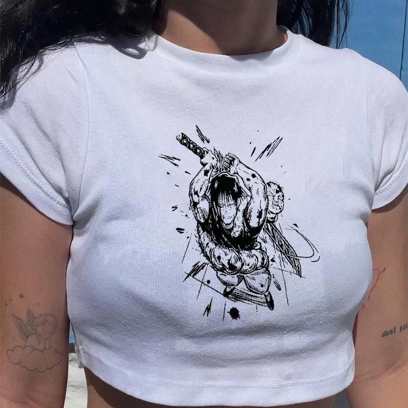 2025 Harajuku Y2K Women's Tank Top Casual Female White Crop Tops Short Sleeve Loose Solid Color Tees Vest Summer Streetwear