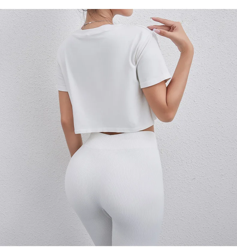 2025 Harajuku Y2K Women's Tank Top Casual Female White Crop Tops Short Sleeve Loose Solid Color Tees Vest Summer Streetwear