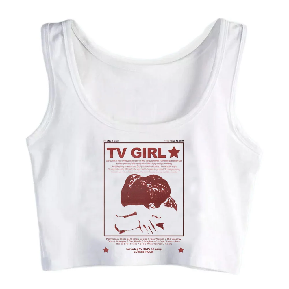 Y2k Printed Vest Strap for WOMEN Green Punk Short Sexy Corset Grunge Retro Cool Tv Girl Gothic Fairycore Vest Sleeveless Emo