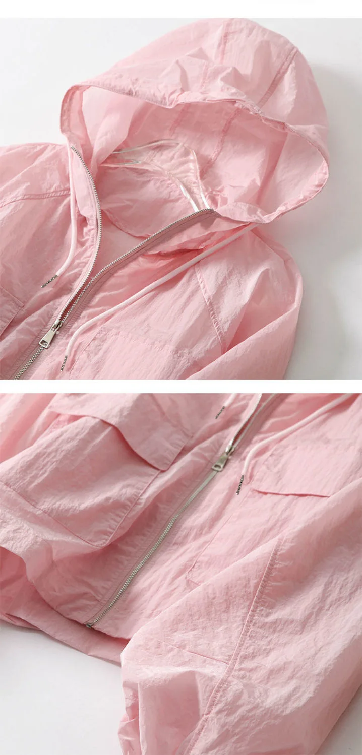 Simplicity Thin Sunscreen Clothing Anti UV Loose Summer Long Sleeved Jacket Waterproof Quick Dry Women's Coat Outdoor Sports