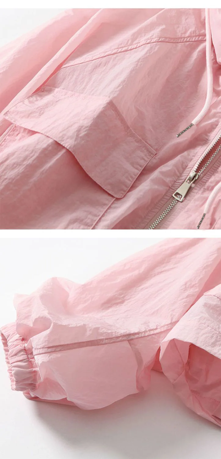Simplicity Thin Sunscreen Clothing Anti UV Loose Summer Long Sleeved Jacket Waterproof Quick Dry Women's Coat Outdoor Sports