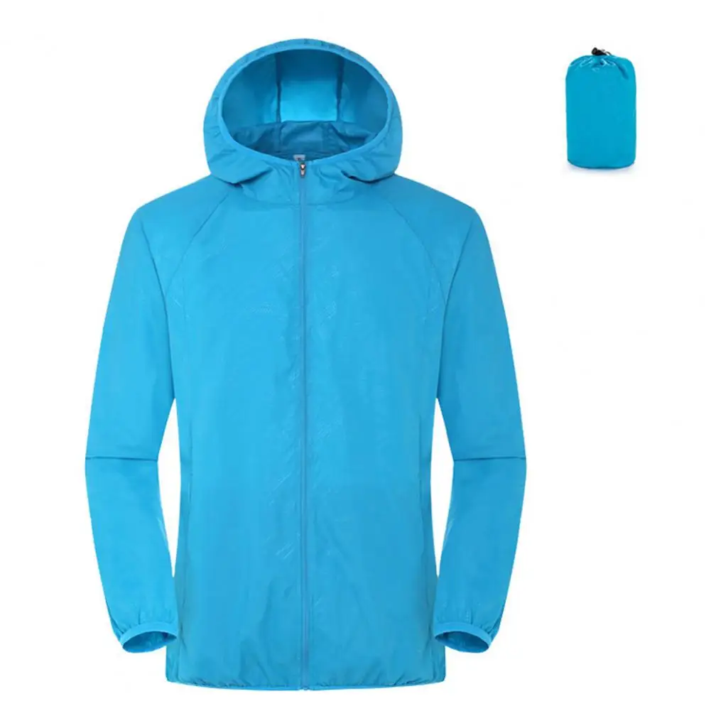 Sun Skin Coats Ultra Light Portable Foldable Hooded Windbreaker Jacket Unisex Anti UV Waterproof Camping Rain Jacket