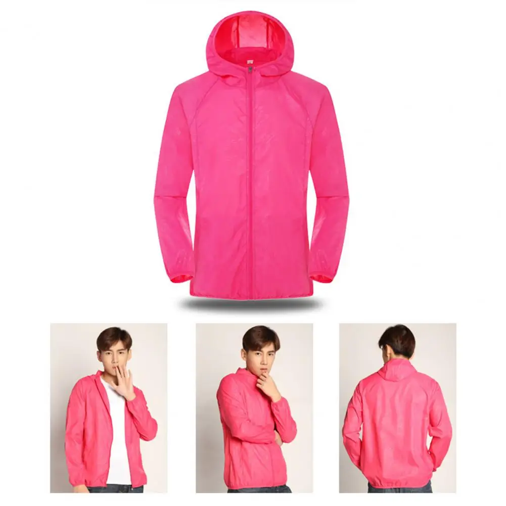Sun Skin Coats Ultra Light Portable Foldable Hooded Windbreaker Jacket Unisex Anti UV Waterproof Camping Rain Jacket