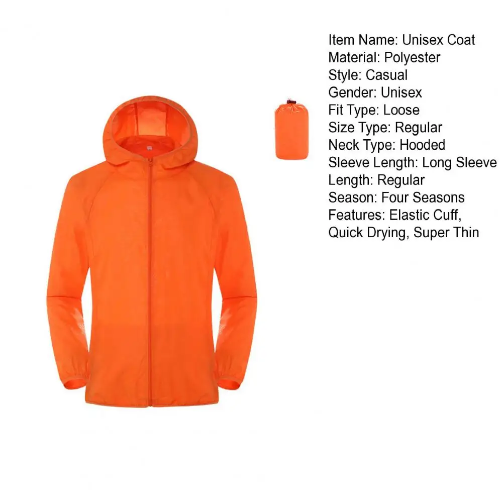 Sun Skin Coats Ultra Light Portable Foldable Hooded Windbreaker Jacket Unisex Anti UV Waterproof Camping Rain Jacket