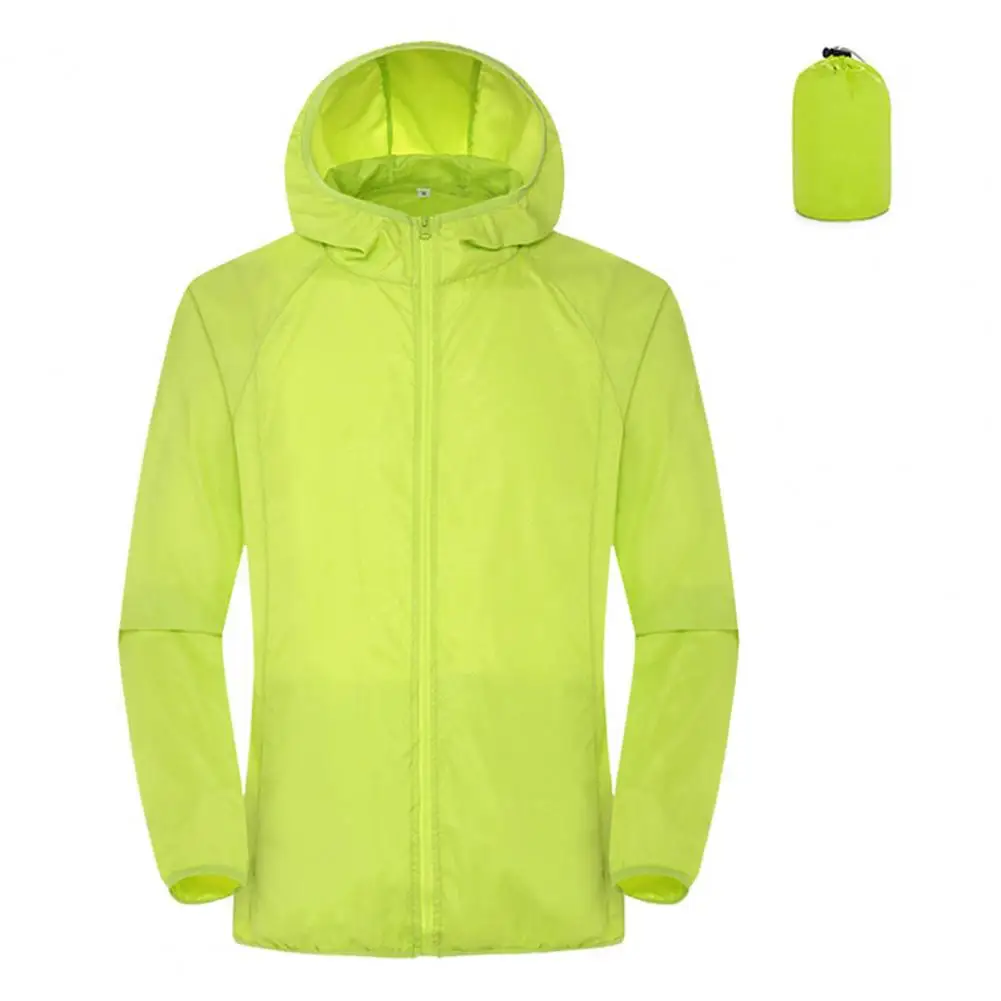 Sun Skin Coats Ultra Light Portable Foldable Hooded Windbreaker Jacket Unisex Anti UV Waterproof Camping Rain Jacket