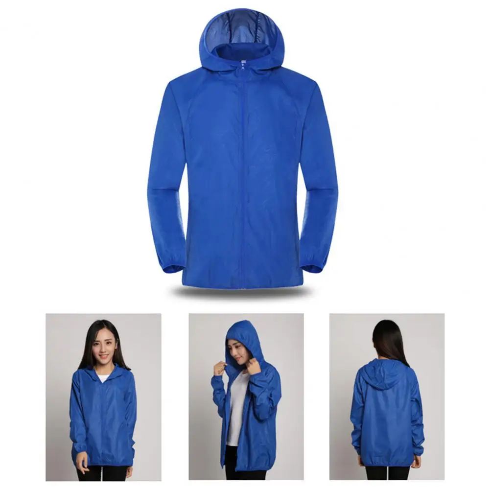 Sun Skin Coats Ultra Light Portable Foldable Hooded Windbreaker Jacket Unisex Anti UV Waterproof Camping Rain Jacket