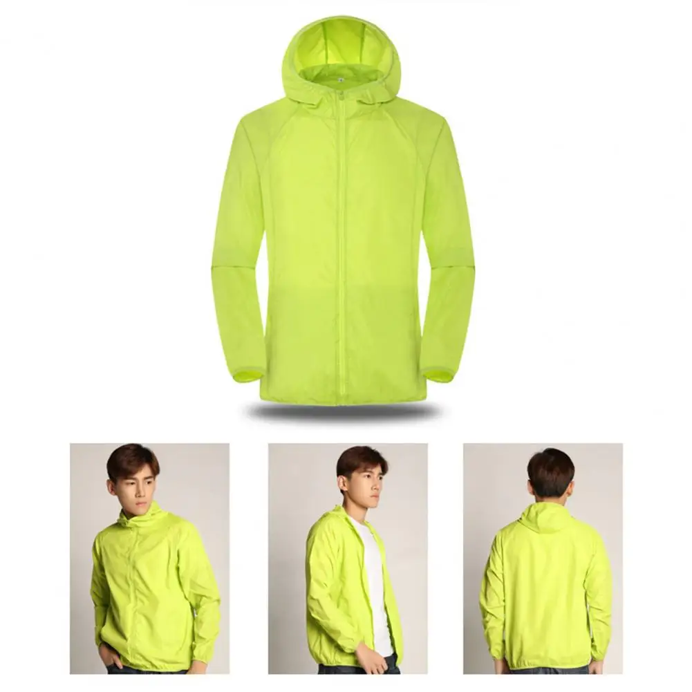 Sun Skin Coats Ultra Light Portable Foldable Hooded Windbreaker Jacket Unisex Anti UV Waterproof Camping Rain Jacket