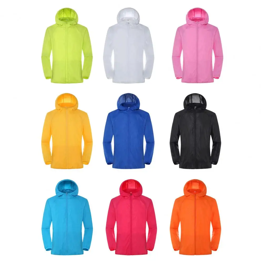 Sun Skin Coats Ultra Light Portable Foldable Hooded Windbreaker Jacket Unisex Anti UV Waterproof Camping Rain Jacket