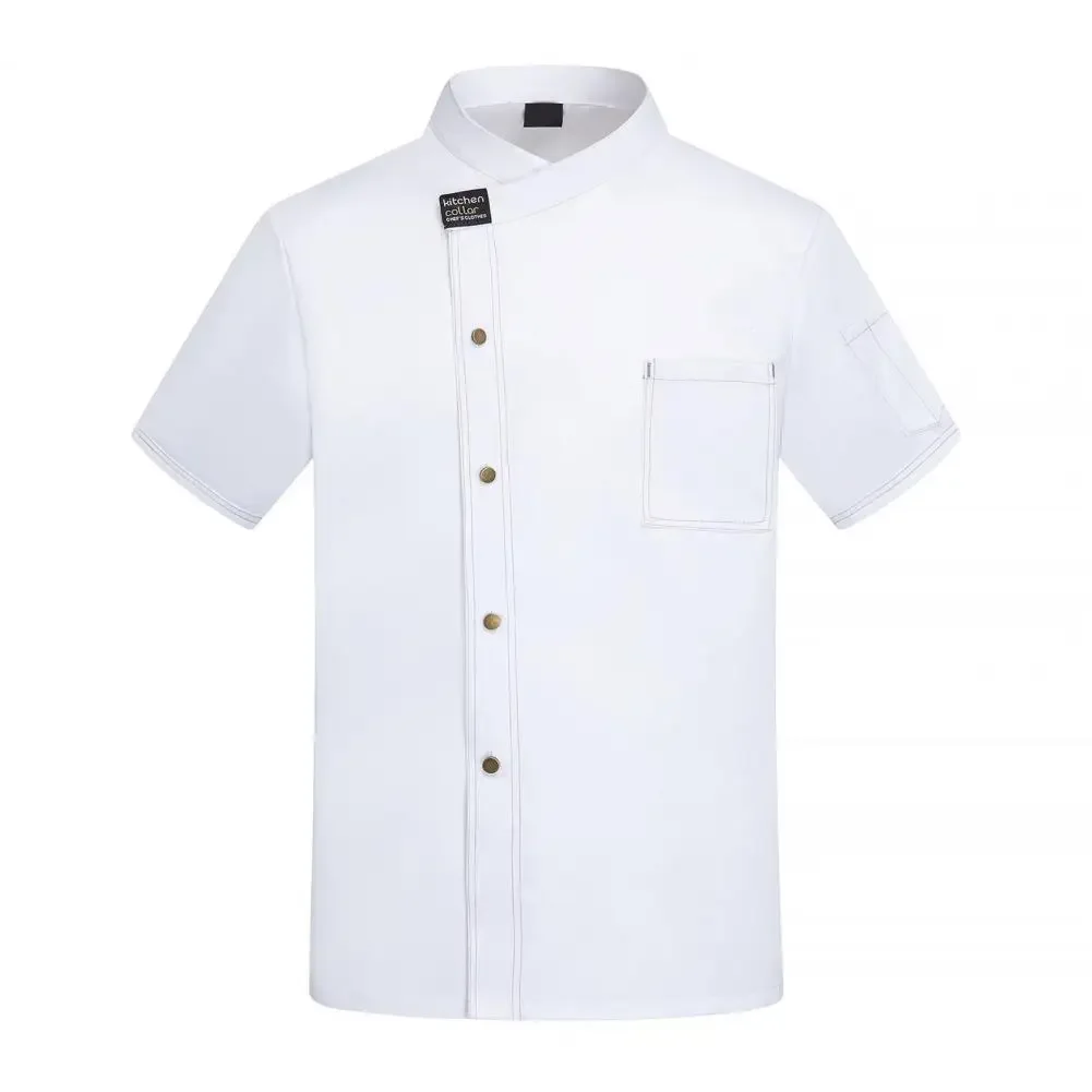 New Chef Jackets for Men Women Short Sleeve Cook Shirt Solid Chef Uniform Bakery Restaurant Waitress Waiter Uniform Tops