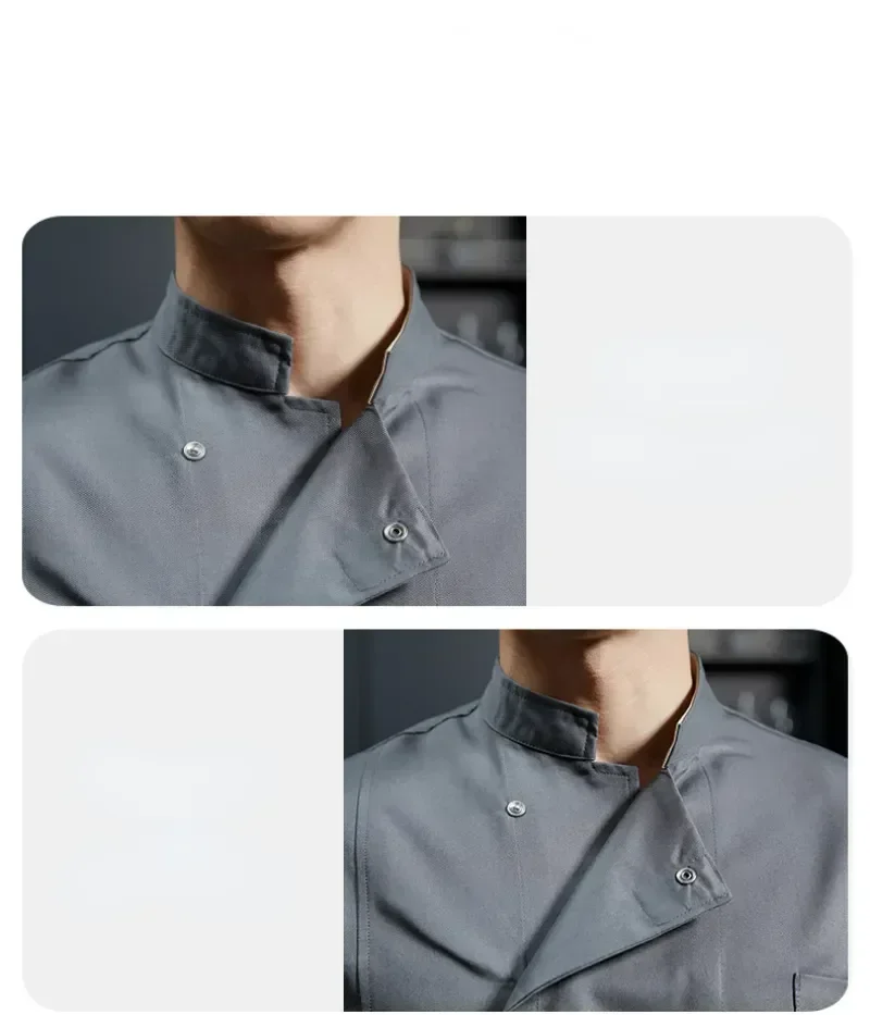 New Chef Jackets for Men Women Short Sleeve Cook Shirt Solid Chef Uniform Bakery Restaurant Waitress Waiter Uniform Tops