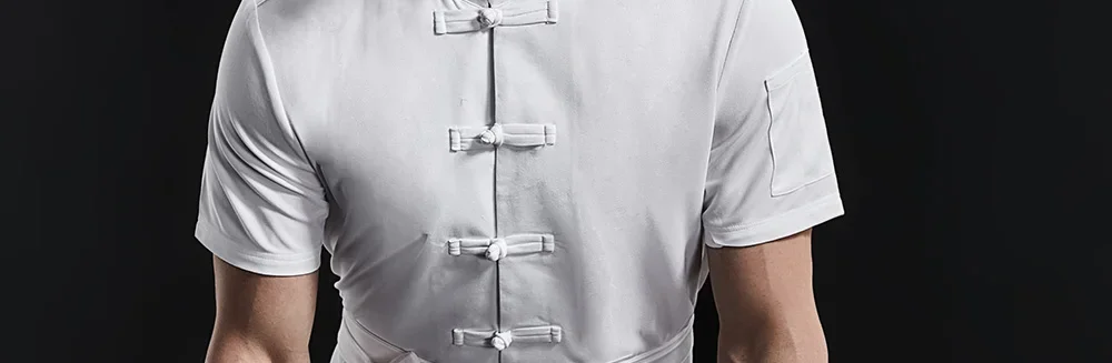 Breathable Unisex Chef Jacket Cotton Linen Restaurant Work Uniform Cooker Tee Tops Kitchen Baker Jacket Cook Waiter Work Wear