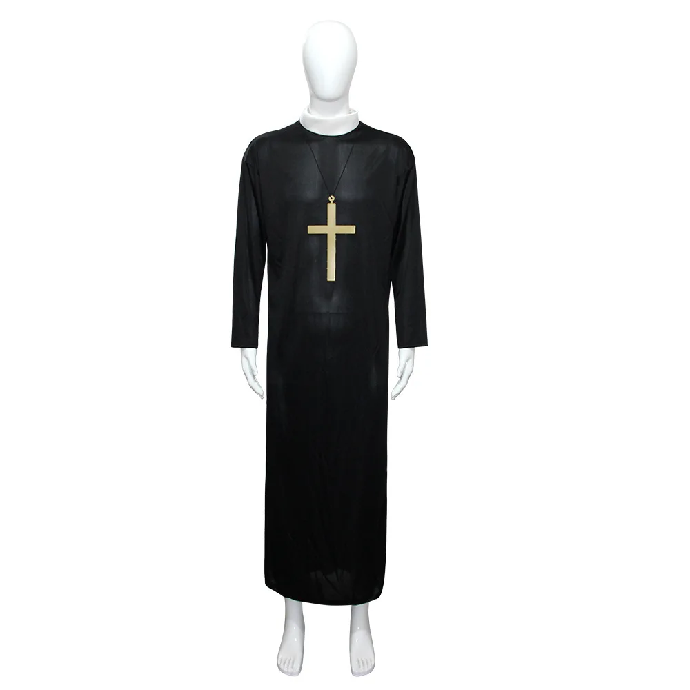 Halloween Costumes Priests Cosplay Nuns Dress Role Play Black Priest Costumes Jesus Virgin Mary Nuns Costume  For Adult