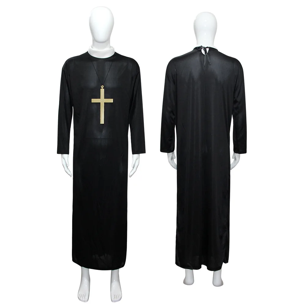 Halloween Costumes Priests Cosplay Nuns Dress Role Play Black Priest Costumes Jesus Virgin Mary Nuns Costume  For Adult