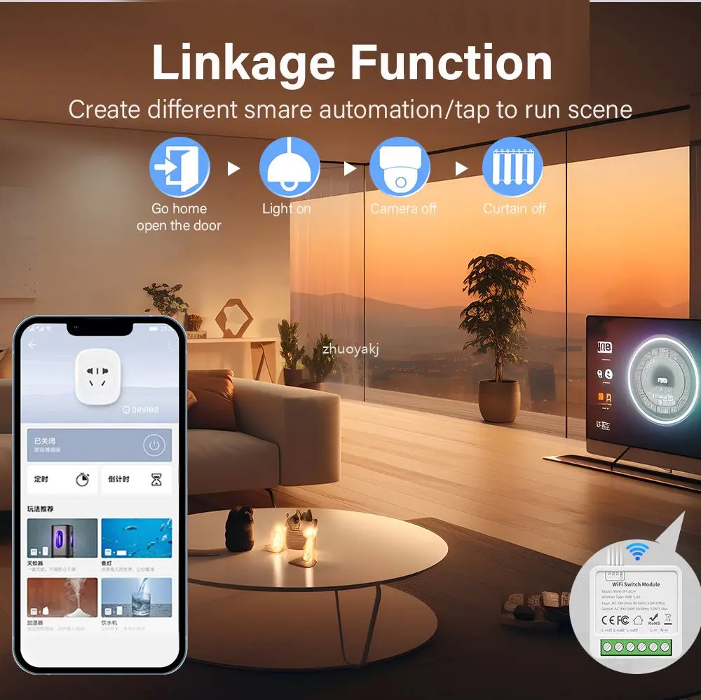 Smart Tuya WiFi Smart Switch Module 2/3/4 Gang 2-way Control Smart Home Relay Automation Breaker Works With Alexa Google Home