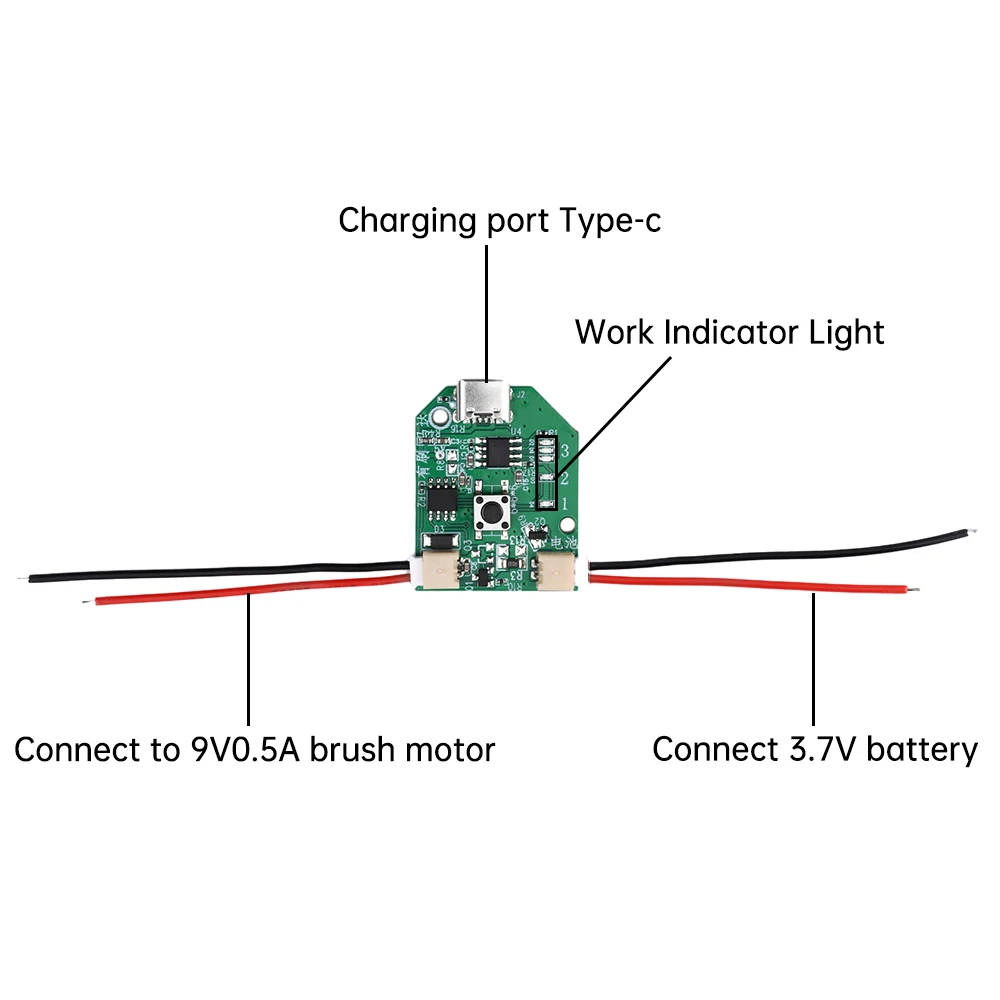 3.7V USB Rechargeable Small Fan Circuit Board Control Board Handheld Mobile Fan Board Brushed Universal Board