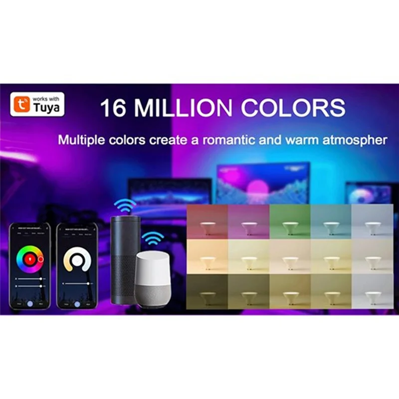 GROCE-10PCS 6W 220V Dimmable Wifi GU10 Smart LED Light Bulb Tuya Smart Life App Controlled Spotlight Bulb Works With Alexa Googl