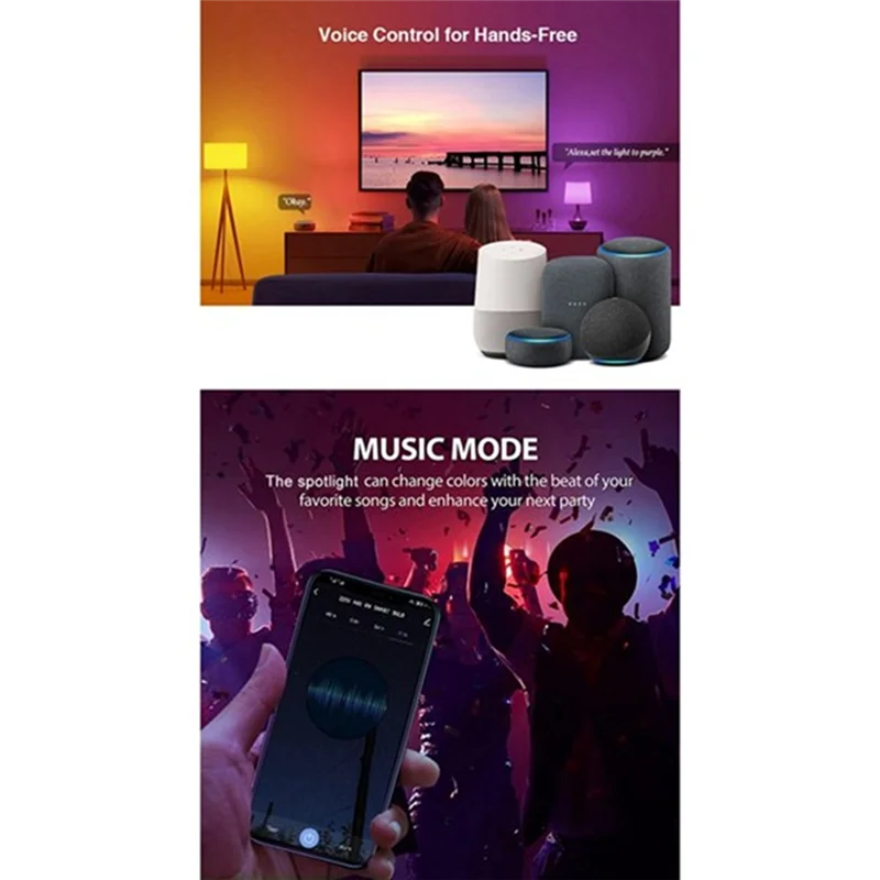 GROCE-10PCS 6W 220V Dimmable Wifi GU10 Smart LED Light Bulb Tuya Smart Life App Controlled Spotlight Bulb Works With Alexa Googl