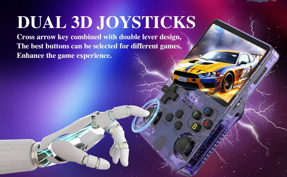 R36S Classic Retro Game Console with ARKOS System Video Games Single Card Portable Hand-held Gaming Console Kids Gift 3.5 Inch