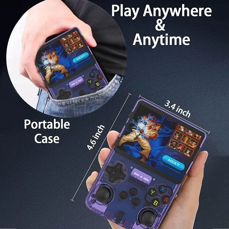 R36S Classic Retro Game Console with ARKOS System Video Games Single Card Portable Hand-held Gaming Console Kids Gift 3.5 Inch