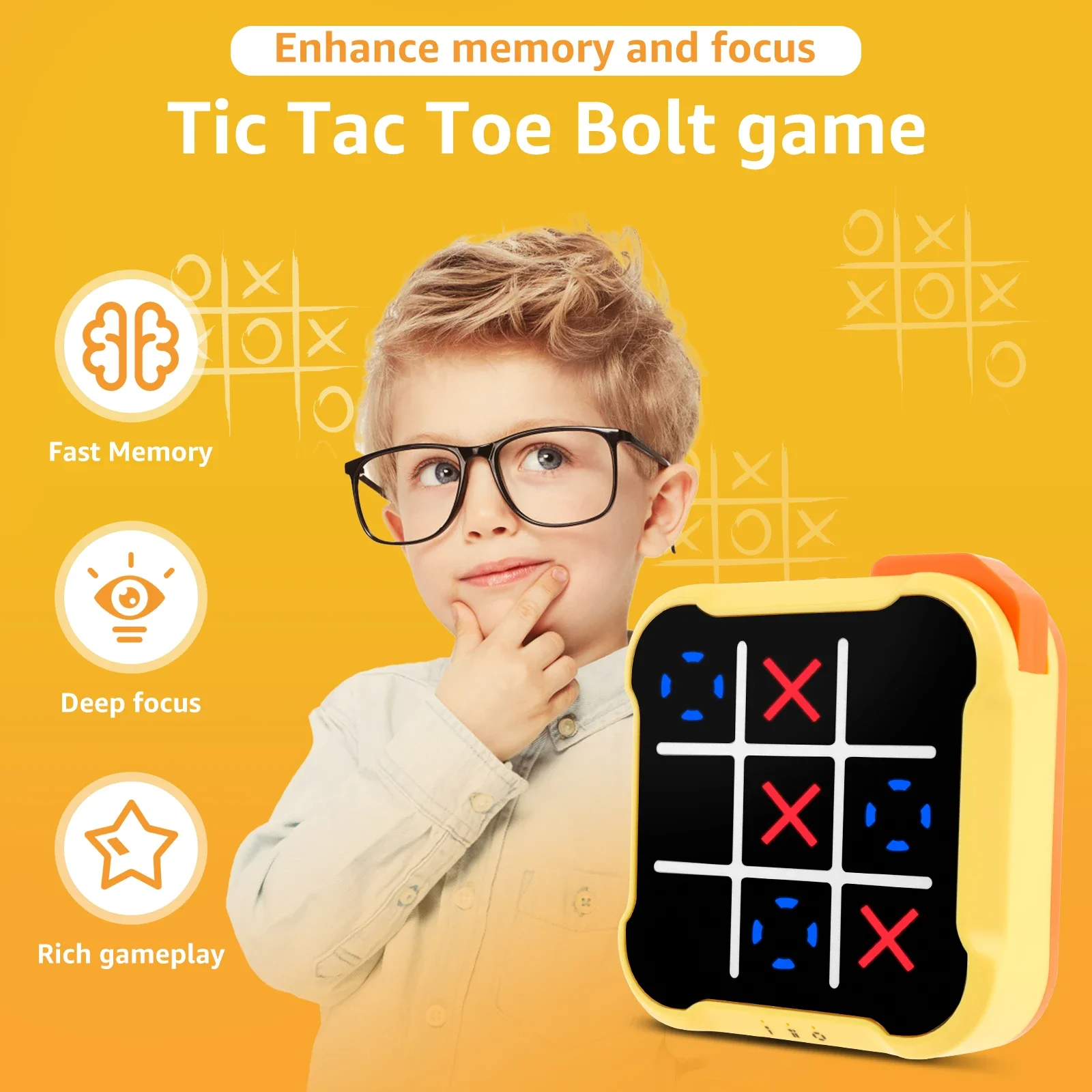 Electronic TIC-TAC-TOE Game Bolt Chess Video Game Consoles Children Puzzle Toys Portable Handheld Board Game Toys Kids Gifts