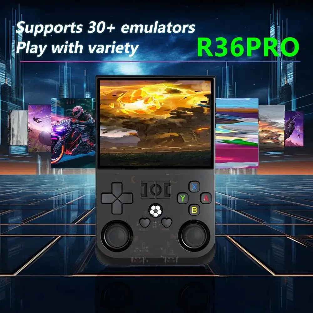 R36PRO Open Source Handheld Game Console Dual Joystick 3.5inch HD Screen Game Player Support TF Card 4000mAh Game Machine