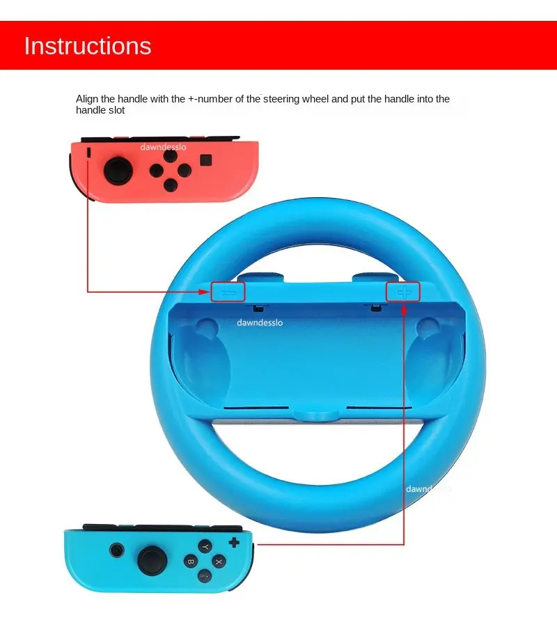 2Pcs Joy-Con Wheel for Nintendo Switch Racing Game Wheel Controller NS Joy-Con Grip Cart Holder