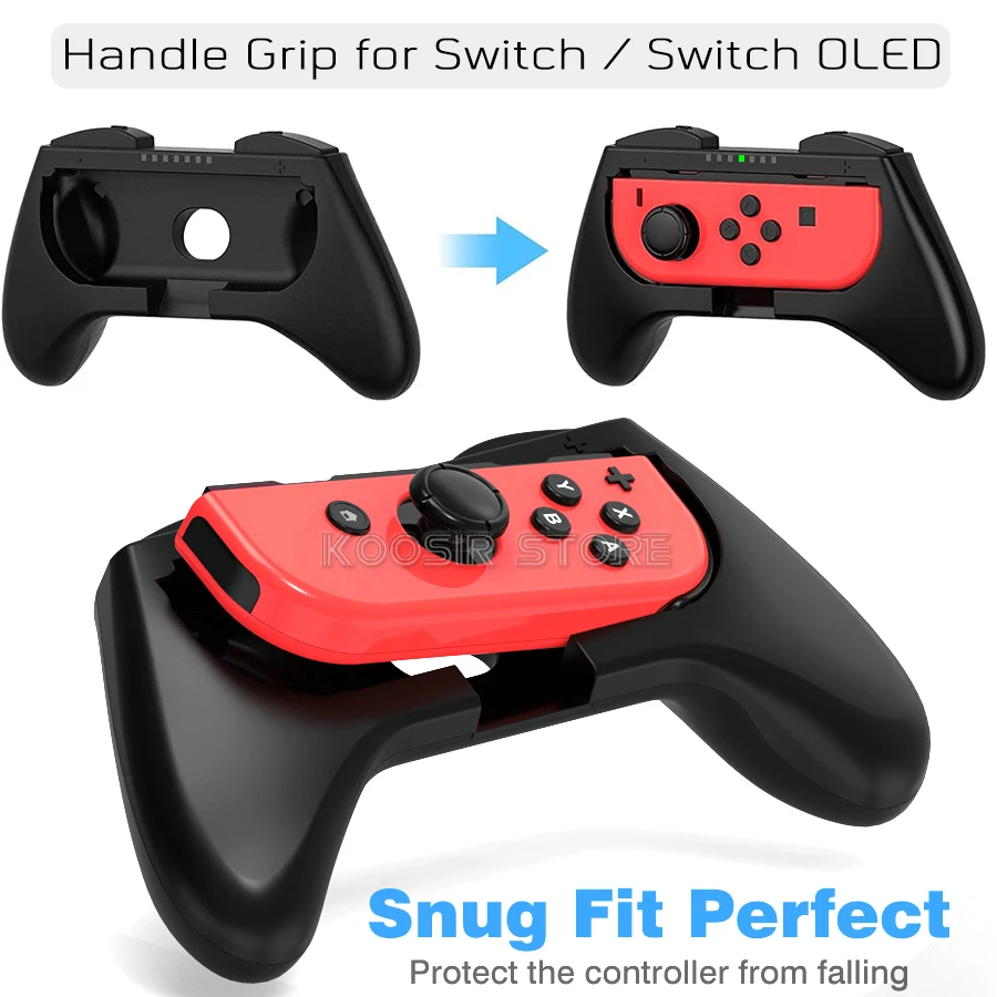 Nintend Switch Game Accessories Set with joy con Handle Racing Steering Wheel & Silicone Case for Nintendo Switch OLED Joycon