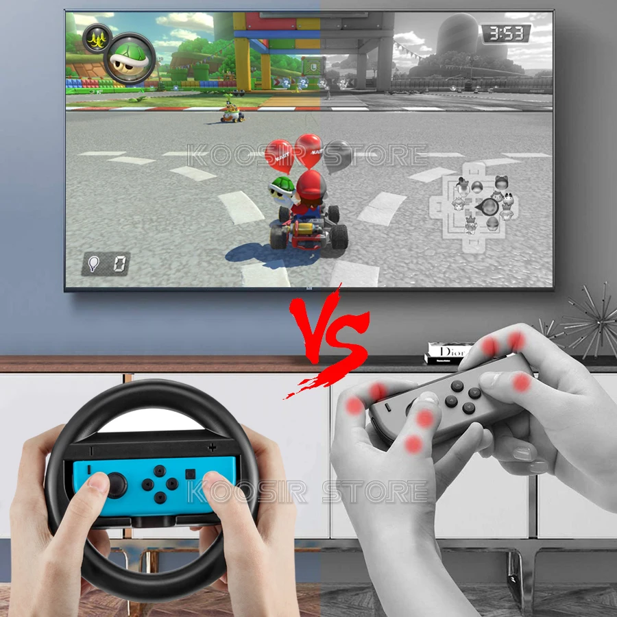 Nintend Switch Game Accessories Set with joy con Handle Racing Steering Wheel & Silicone Case for Nintendo Switch OLED Joycon